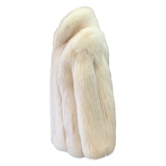 Genuine Fox Fur Open Front Collared Jacket With Pockets - Picture 2 of 14